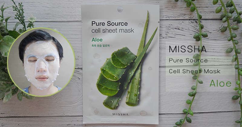 Pure Source Cell Sheet Mask,Pure Source Cell Sheet Mask-aloe, มาส์กว่านหางจระเข้,แผ่นมาส์กหน้า,misshaแผ่นมาส์กหน้า,Missha.มิชช่า