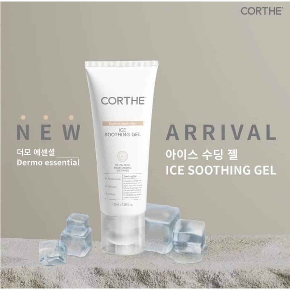 Corthe Dermo Essential Ice Soothing Gel 100ml ครีมแจฮยอน สูตรใหม่เนื้อเจลใส ช่วยลดอุณหภูมิของผิวให้ผิวชุ่มชื้น สดชื่น ลดการระคายเคืองและความอ่อนล้า