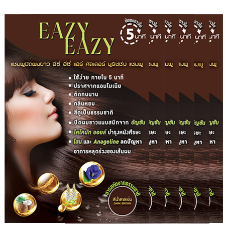 EAZY EAZY,แชมพูสมุนไพรปิดผมขาว,EAZY EAZY Hair Dark Brown,EAZY EAZY Hair Dark Brown รีวิว,EAZY EAZY HairDark Brown ราคา,